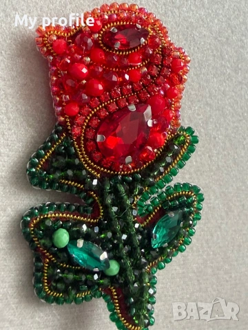 Невероятна Handmade брошка - Роза , снимка 4 - Други - 54409827