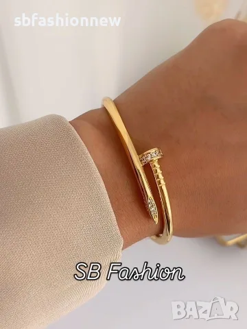Cartier пирон с лого и камъни, снимка 3 - Гривни - 55469933