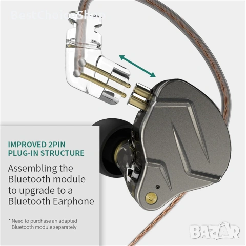 KZ ZSN Pro Двойни драйвери 1BA 1DD Слушалки за в уши HiFi Мощни бас слушалки