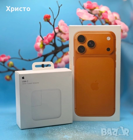 НОВ!!! Apple iPhone 17 Pro Max, 256GB, 5G, Cosmic Orange + подарък оригинален адаптер , снимка 2 - Apple iPhone - 54608496