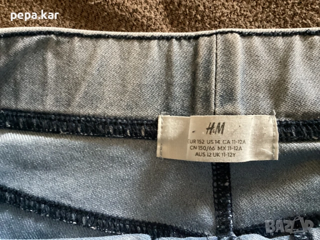 Дънки еластични 140-146 H&M за момиче, снимка 3 - Детски панталони и дънки - 54375101