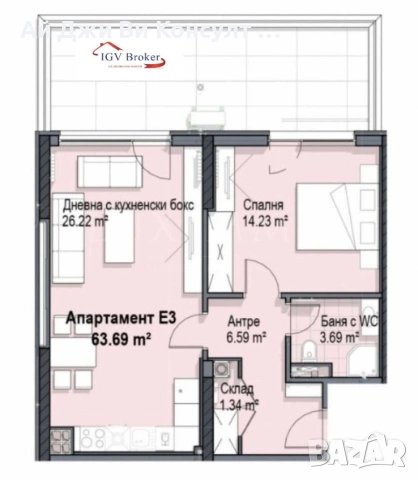 Двустаен апартамент в жк Кръстова вада, снимка 14 - Апартаменти - 55220645