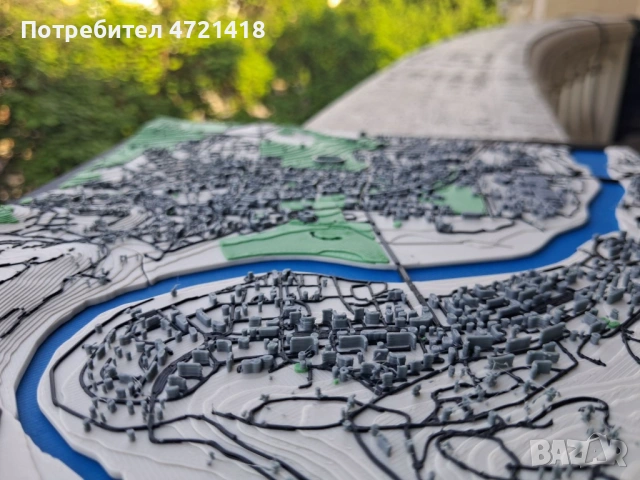 Авторски 3D Релефен макет на гр. Кърджали – Луксозна Карта / Уникален Декор, снимка 2 - Декорация за дома - 54670646