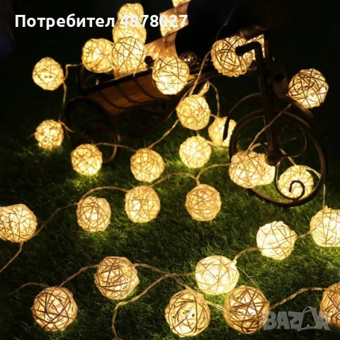 Коледни лампички декорация – крушки с батерии 10 броя "1 цвят ,като на снимките", снимка 5 - Декорация за дома - 55553689