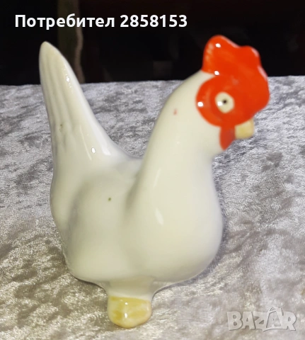 Стара порцеланова фигура на кокошка,маркирана, снимка 3 - Антикварни и старинни предмети - 55155738