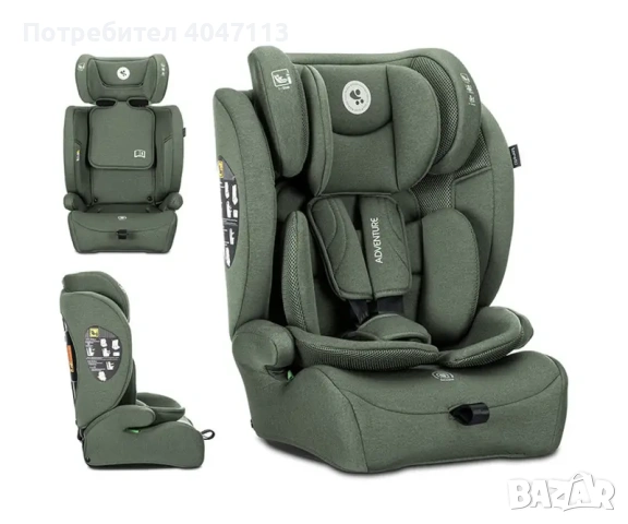 Lorelli Стол за кола Adventure i-Size 76-150 см Green 1бр/каш