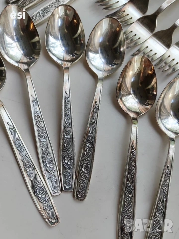 Посребрени руски прибори , снимка 4 - Антикварни и старинни предмети - 54119546