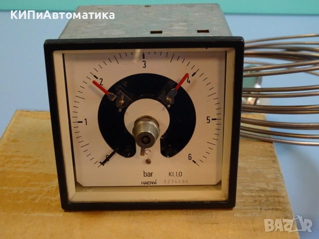Ел. контактен манометър с капилярен сензор HAENNI 3274496 0-6Bar, снимка 8 - Резервни части за машини - 54205416