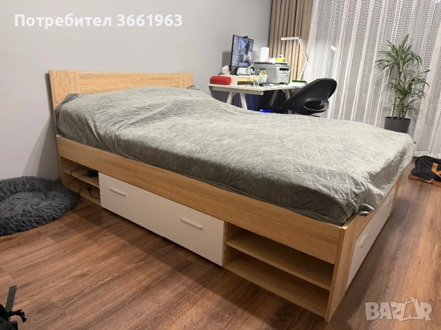 Легло 140*200 с чекмеджета, снимка 2 - Спални и легла - 54393003