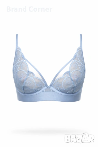 Комплект дамско бельо Hunkemöller – сутиен 75C и бикини XL, светлосиня дантела, снимка 5 - Бельо - 54518692