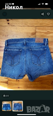 Calvin Klein къси дънкови гащи, снимка 2 - Къси панталони и бермуди - 54630681