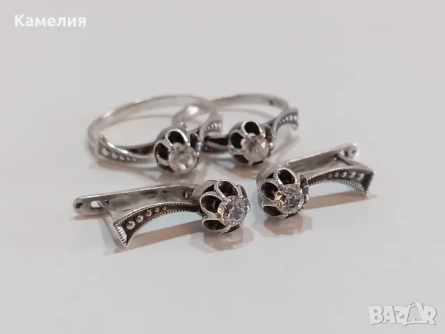 Руско сребро. Пръстен и обеци , снимка 12 - Бижутерийни комплекти - 55664280