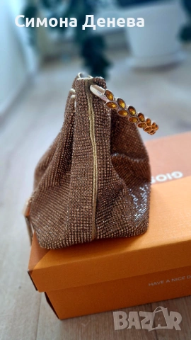 Мини дамска чанта с кристали, снимка 4 - Чанти - 54177206