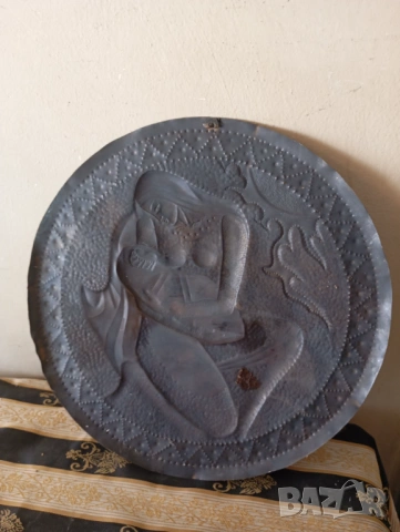 Старо медно пано за стена, снимка 3 - Други ценни предмети - 54223469