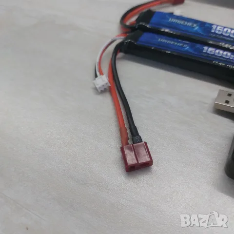 Комплект 2х Li-Po Батерии URGENEX 7.4V 2S 1500mAh 35C + Двойно Балансиращо USB Зарядно (За RC Коли,, снимка 6 - Друга електроника - 55656832
