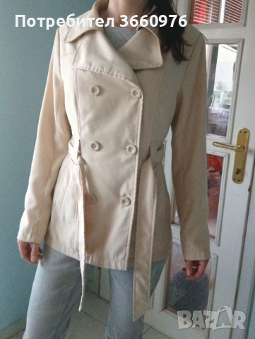 Дамско бежово палто – елегантно и стилно, снимка 2 - Палта, манта - 54348184