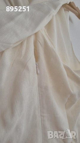 Нова Бяла Рокля със средна дължина с кръстосване на гърба размер XS, снимка 3 - Рокли - 53997955