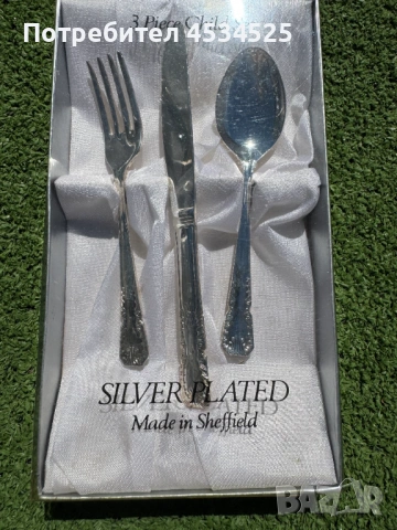 🍴 Детски посребрени прибори – Sheffield, Англия (2 варианта: подарък / ежедневна употреба)