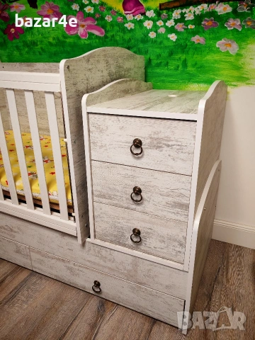 Детска дървена кошара антик повивалник шкафове, снимка 4 - Кошарки - 54091964