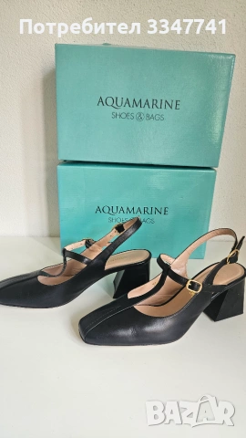Кожени черни обувки на ток Aquamarin , снимка 3 - Дамски елегантни обувки - 55161806