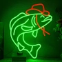 LED неонова табела за стена – каубой риба с USB захранване и димер, декорация за двор и фасада, снимка 1