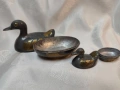 Две масивни кутии патици от висококачествен калай (pewter) с релефни апликации от месинг., снимка 10