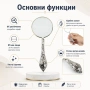 Луксозна стъклена увеличителна ръчна лупа 6X увеличение с дръжка за подарък четене на книги джобна, снимка 5