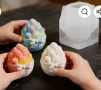 3D Яйце с яйца и пандела Великденски силиконов молд форма фондан шоколад смола свещ гипс декор украс, снимка 1