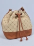 Нова дамска чанта Trussardi Bucket Bag с монограм и торбичка, снимка 3