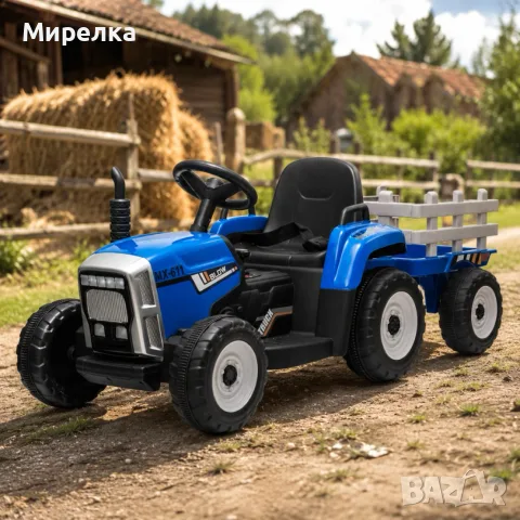 Детски акумулаторен трактор с ремарке 12V – 2x25W, MP3, Bluetooth, до 30 кг, снимка 2 - Коли, камиони, мотори, писти - 55587702
