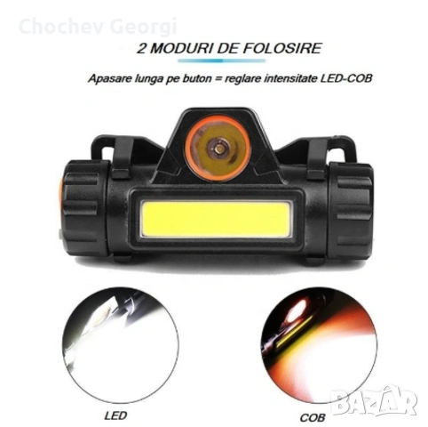 FL 61 Челник с регулируема LED и COB яркост, магнитен клипс и USB зареждане, 100m обхват, 1200mAh, снимка 4 - Къмпинг осветление - 54758127