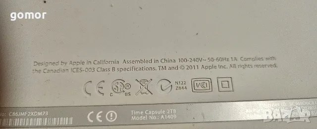 Apple AirPort Time Capsule 2TB A1409 – Wi‑Fi рутер и мрежов диск, снимка 7 - Рутери - 55566621