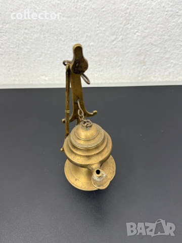 Колекционерска бронзова маслена лампа. №8019, снимка 3 - Колекции - 53974405