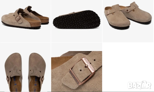 Сандали сабо чехли - Birkenstock Boston Taupe с мека стелка  номер 39 , снимка 5 - Други - 54693673