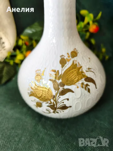 Rosenthal ваза със златни цветя , снимка 3 - Вази - 55388479