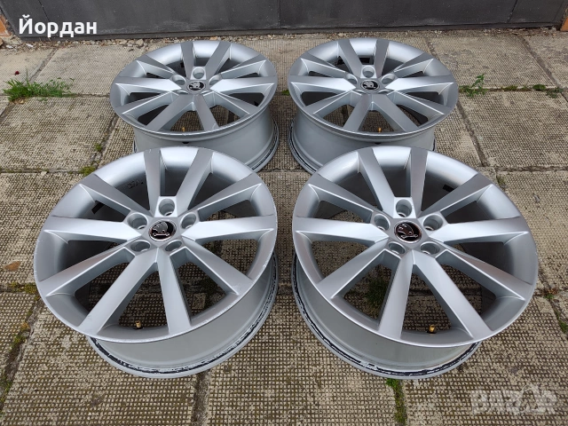  ОРИГИНАЛНИ джанти 18 ' цола 5x112 SKODA Octavia III / Шкода Октавия 3, снимка 3 - Гуми и джанти - 55192003