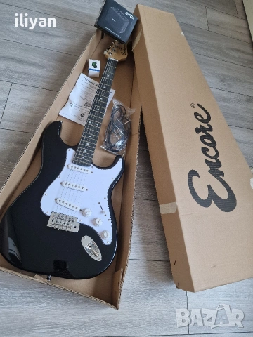 Електрическа китара/Electric guitar Encore E60 Blaster Gloss Black, снимка 3 - Китари - 55177731