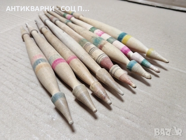 Комплект Стари Соц Дървени Вретена За Прежда. / НОМЕР 1505., снимка 2 - Антикварни и старинни предмети - 55281666