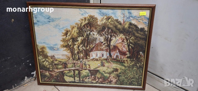 Гоблен Пътят към църквата/в рамка, снимка 2 - Гоблени - 54715142