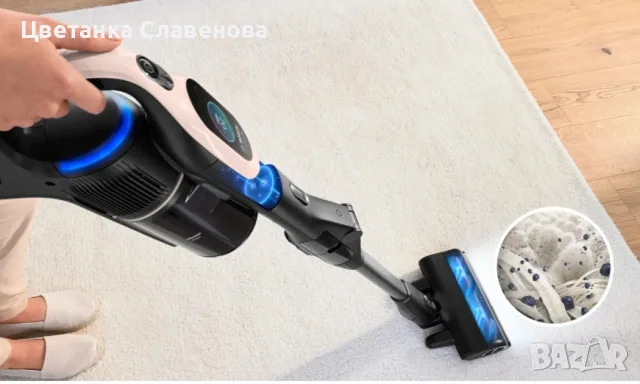 Безжична прахосмукачка Bosch Unlimited 10 BKS1041RHF, батерия 4.0 Ah, LED светлина, розова, снимка 16 - Прахосмукачки - 55325051