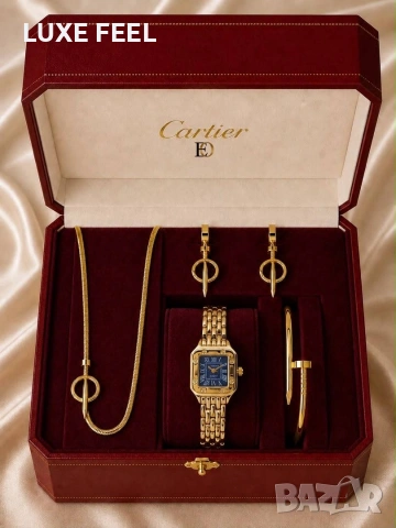Cartier ⚜️Дамски Часовник + Бижута , снимка 4 - Дамски - 55248845