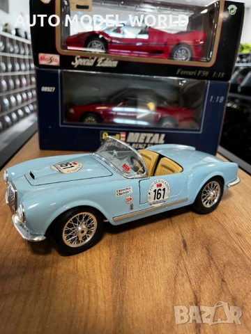 BBURAGO колекционерски модел Lancia Aurelia B24 Spider Mile Miglia 1:18 мащаб 54.76 лв. / 28 €