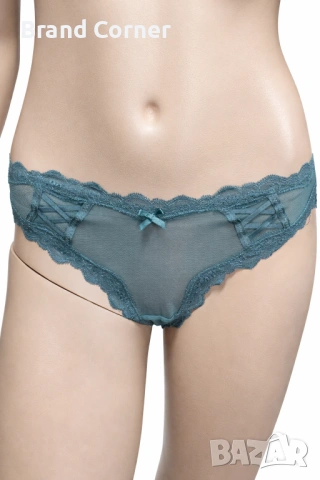 Комплект дамско бельо Hunkemöller – сутиен 90C и бикини XL, тюркоазено-син цвят с дантела, снимка 6 - Бельо - 54516764