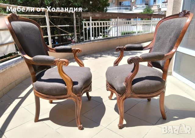 Две редки старинни кресла от акажу, снимка 3 - Дивани и мека мебел - 54997149