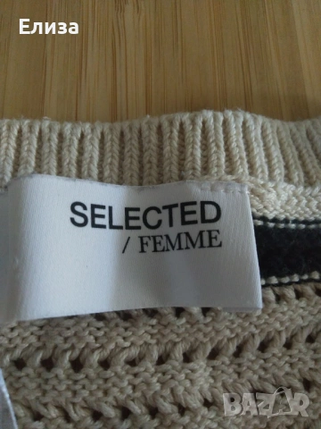Дамски блуза с къс ръкав SELECTED/FEMME, снимка 6 - Блузи с дълъг ръкав и пуловери - 54313582