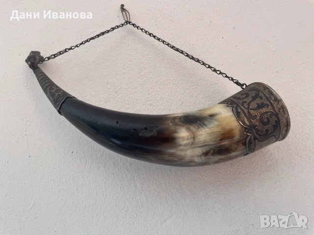 Естетствен РОГ с метална декорация за окачване, снимка 10 - Колекции - 54721688