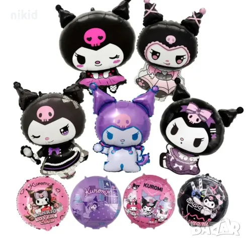 10 вида Hello Kitty Кити Melody Kuromi Cinnamoroll Sanrio балон фолио фолиев хелий или въздух парти, снимка 8 - Други - 55335785