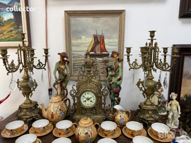 Френски комплект от часовник и два свещника. №8175