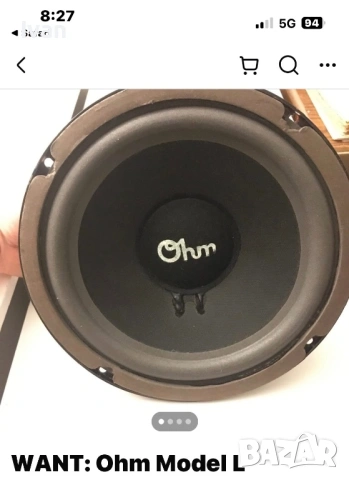 Търся да закупя- Ohm Model L, снимка 2 - Тонколони - 54085939