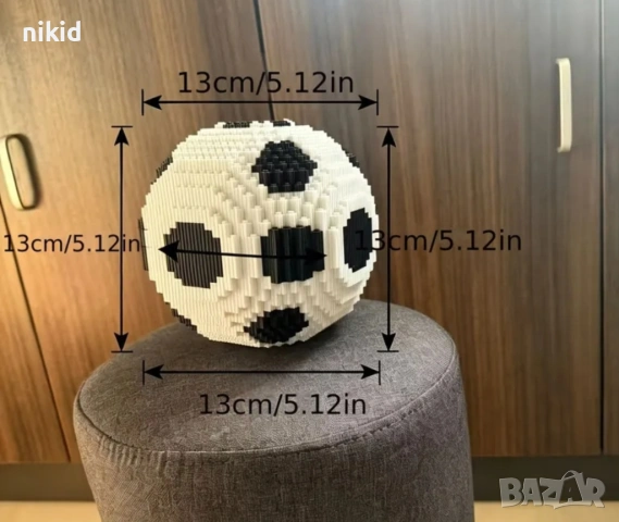 3d Футболна топка 1082 бр малки части частици конструктор строител тип лего фигурка играчка, снимка 4 - Конструктори - 54949235